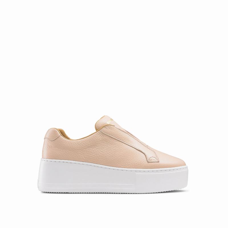 Russell & Bromley Park Up Womens Flatform Laceless Sneakers Pink |OJD17YV|